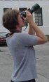 Christine Jetten photographing the administration building